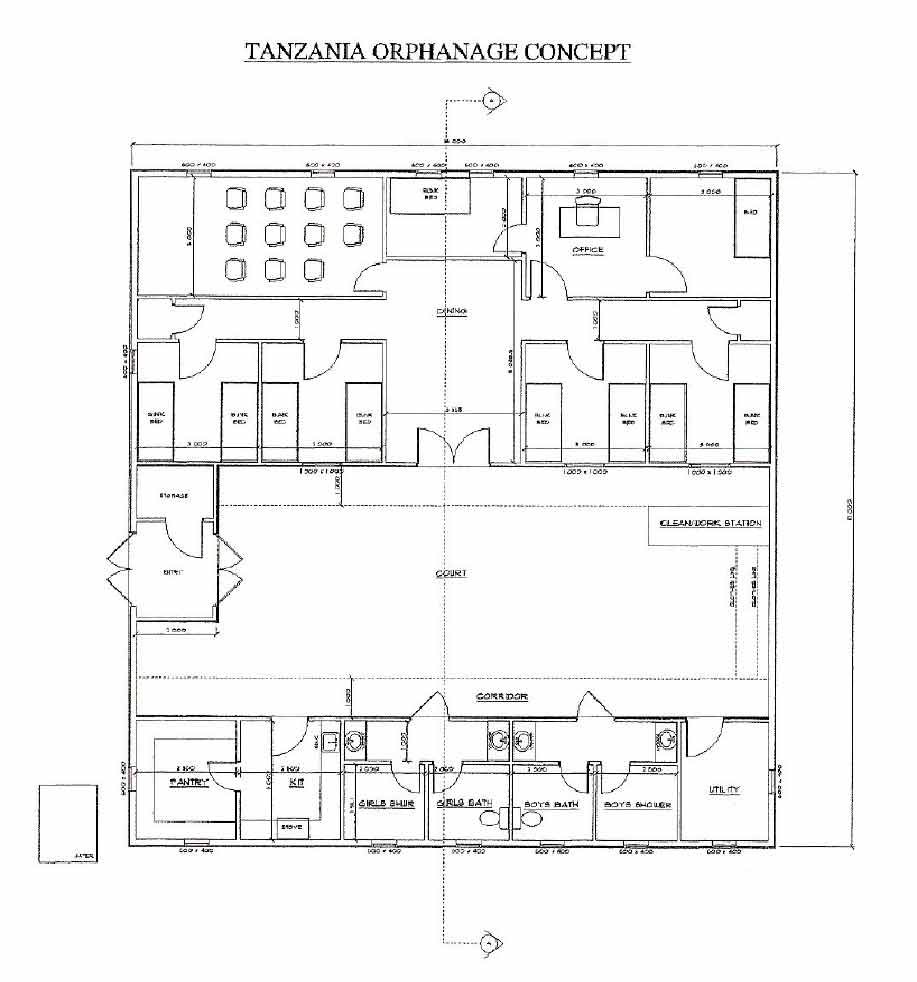 Plans for the first Touco orphanage building.
