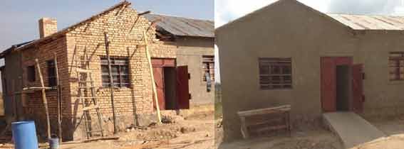 Before and after image of a room expansion project.