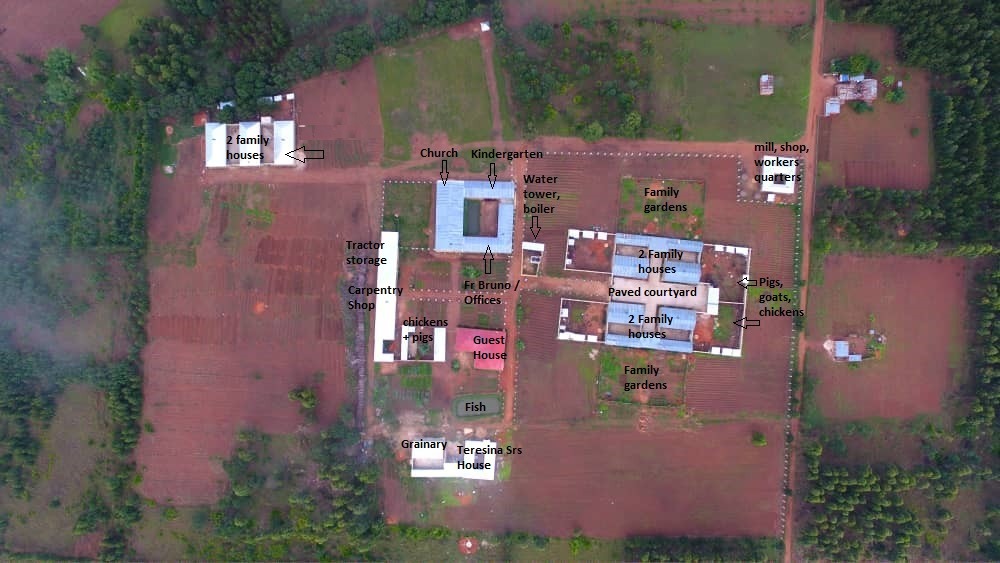 Top down view of the orphanage, with labels.
